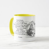 宗教的な雹メアリー祈りの言葉引用文 マグカップ (正面左)