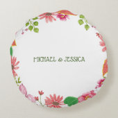 宗教的な15周年結婚記念日の花 ラウンドクッション (裏面)