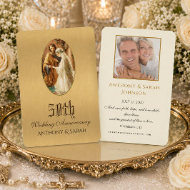 宗教的な50周年結婚記念日の祈りカード 名刺