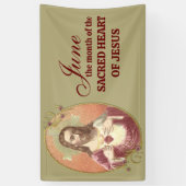 宗教的な6月イエスの聖なるハート 横断幕 (縦)