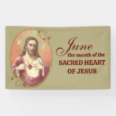 宗教的な6月イエスの聖なるハート 横断幕 (横)
