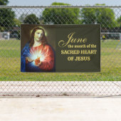 宗教的な6月イエスの聖なるハート 横断幕 (インサイチュ)