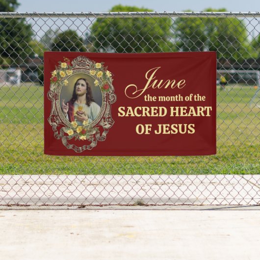 宗教的な6月イエスの聖なるハート 横断幕 (インサイチュ)