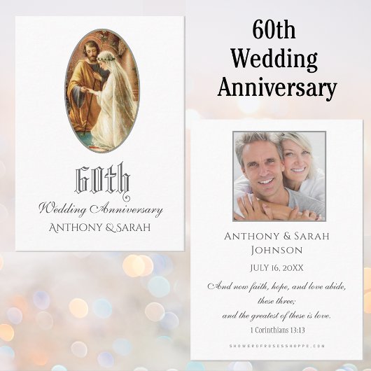宗教的な60周年結婚記念日の祈りカード 名刺