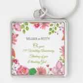 宗教的な75結婚周年記念花 キーホルダー (正面)