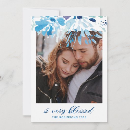 宗教的な とても祝福された モダンなクリスマスの写真 シーズンカード (正面)