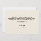 宗教的な、メリークリスマス、キリスト教の家族写真 シーズンカード (裏面)