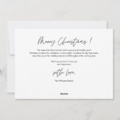 宗教的な、メリークリスマス、キリスト教の家族写真 シーズンカード (裏面)