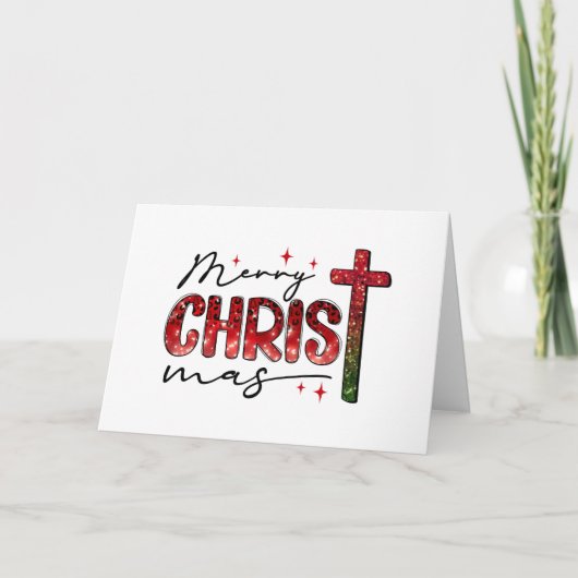 宗教的な「メリークリスマス」クリスマスカード カード (正面)