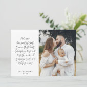 宗教的な、楽しいクリスマス、キリスト教の家族写真 シーズンカード (スタンド正面)