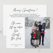 宗教的な、楽しいクリスマス、キリスト教の家族写真 シーズンカード (正面/裏面)