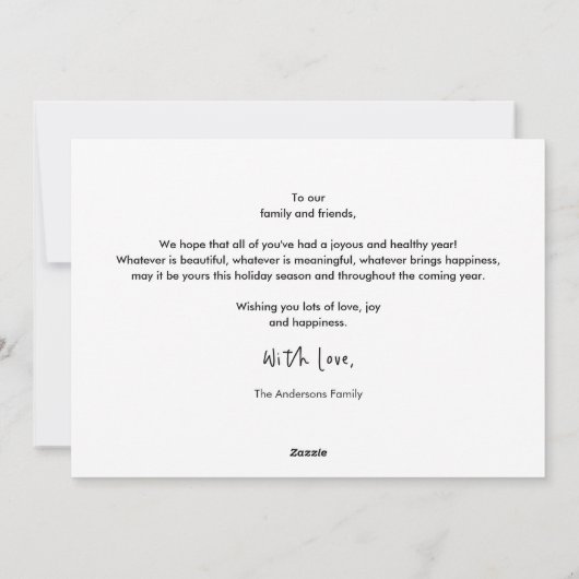 宗教的な、楽しいクリスマス、キリスト教の家族写真 シーズンカード (裏面)