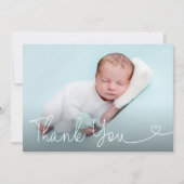宗教的にカスタマイズ可能な洗礼男の赤ちゃん写真 サンキューカード (正面)