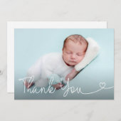 宗教的にカスタマイズ可能な洗礼男の赤ちゃん写真 サンキューカード (正面/裏面)