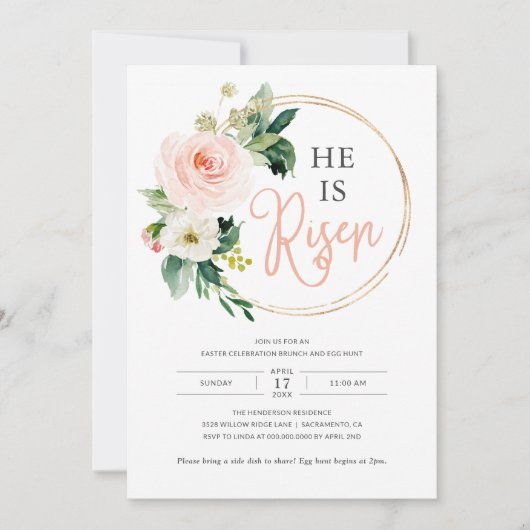 宗教的に彼はイースターブランチの卵の狩り上昇 招待状 (正面)