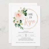 宗教的に彼はイースターブランチの卵の狩り上昇 招待状 (正面/裏面)