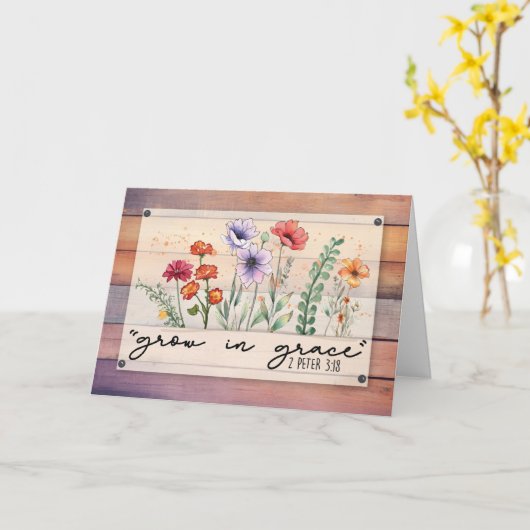 宗教的に良い水素朴色の花が成長 カード (黄色い花)