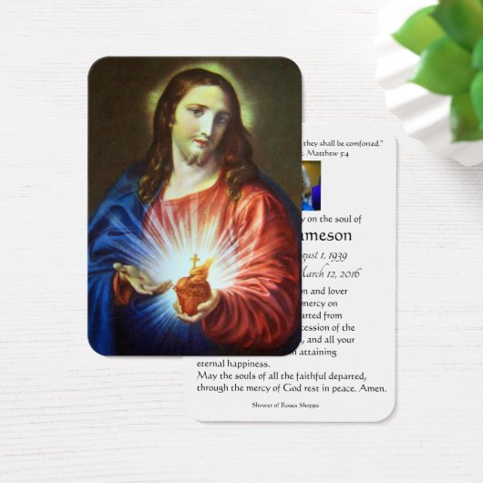 宗教的イエスハート葬儀記念祈りの言葉聖 (デスク)