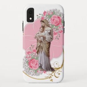 宗教的イエスヴァージンマリーピンクロセス iPhone XRケース