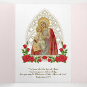 宗教的イエスヴァージンメアリヴィンテージバレンタイン 三つ折りカード (内部中)