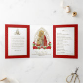 宗教的イエスヴァージンメアリヴィンテージバレンタイン 三つ折りカード (内部)