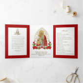 宗教的イエスヴァージンメアリヴィンテージバレンタイン 三つ折りカード (内部)