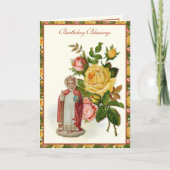 宗教的イエス乳児プラハレッドイエローローズ カード (正面)