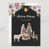 宗教的イエス出生クリスチャンのクリスマスカード シーズンカード (正面/裏面)