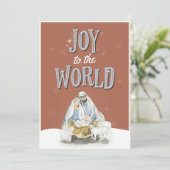 宗教的イエス・クリスマス家族の写真カード 招待状 (スタンド正面)