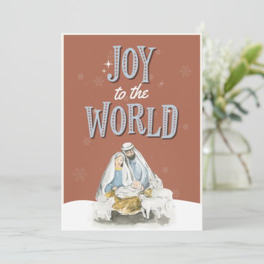 宗教的イエス・クリスマス家族の写真カード 招待状 (スタンド正面)