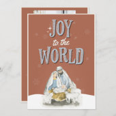 宗教的イエス・クリスマス家族の写真カード 招待状 (正面/裏面)