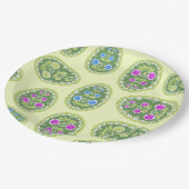 宗教的イベントイエローイースターエッグパターン ペーパープレート (アングル)