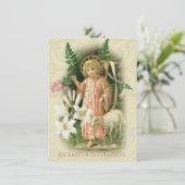 宗教的イースター春パスチャブランチお祝い 招待状 (スタンド正面)