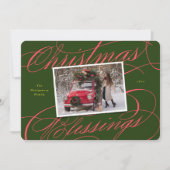 宗教的エレガントなクリスマス恵みのスクリプト写真 シーズンカード (正面)