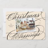 宗教的エレガントなクリスマス恵みのスクリプト写真 シーズンカード (正面)