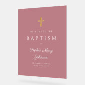 宗教的エレガントなピンクの女の子バプテスマ歓迎 アクリルサイン (傾斜)