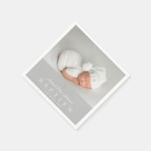 宗教的エレガントクロスグレー写真バプテスマ スタンダードカクテルナプキン (角)