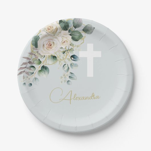 宗教的エレガントバラグリーンウォッシュクロス ペーパープレート (正面)