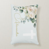 宗教的エレガントバラグリーンシンプルクロス アクセントクッション (正面(垂直))