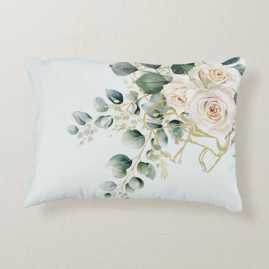 宗教的エレガントバラグリーンシンプルクロス アクセントクッション (裏面)