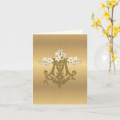 宗教的エレガント金ゴールドヴァージンメアリーリリー カード (黄色い花)