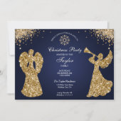 宗教的エンジェルクリスマスファミリーディナーパーティー 招待状 (正面)