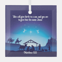 宗教的カスタムなクリスマス装飾 ガラスオーナメント