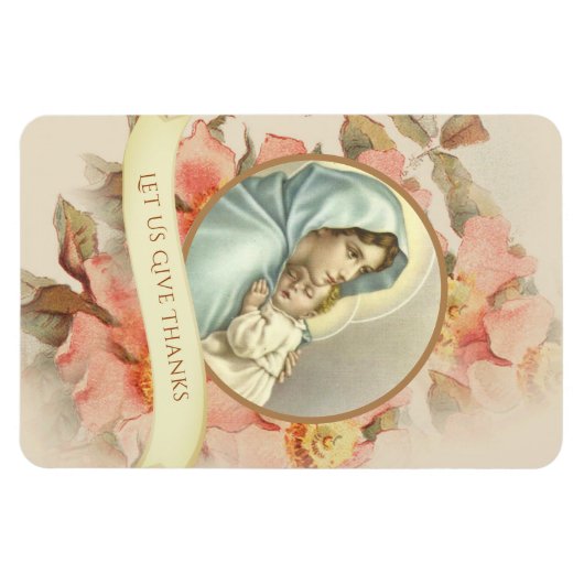 宗教的カソリッ賛美クヴァージンメアリーベビーイエス マグネット (横)