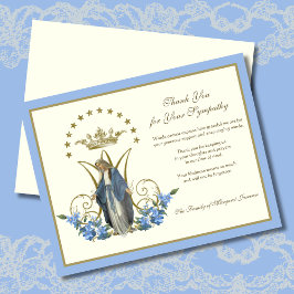 宗教的カトリックヴァージンメアリーエレガントフローラ サンキューカード