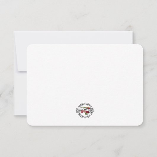 宗教的カトリックヴァージンメアリーフローラ弔意T サンキューカード (裏面)