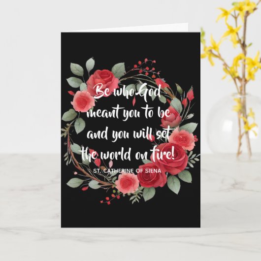 宗教的カトリック卒業引用文レッドローゼス カード (黄色い花)