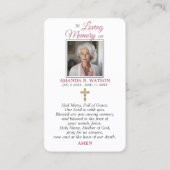 宗教的カトリック祈りの言葉ヴァージンメリークロスフローラ 名刺 (裏面)