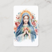 宗教的カトリック祈りの言葉ヴァージンメリークロスフローラ 名刺 (正面)