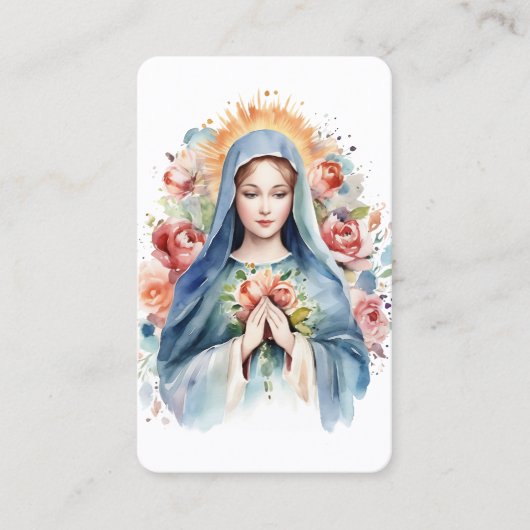 宗教的カトリック祈りの言葉ヴァージンメリークロスフローラ 名刺 (正面)